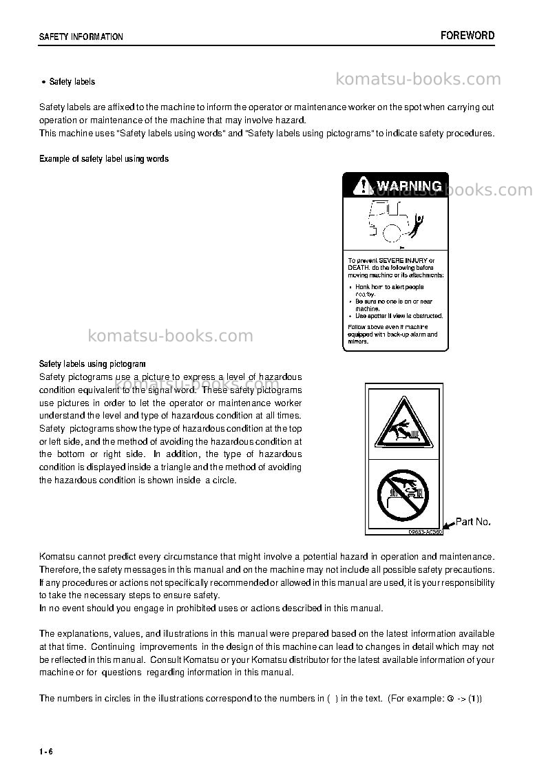 Komatsu wa480-5jpn Operation manual cover Page 7 Komatsu wa480-5jpn Operation manual cover Page 7