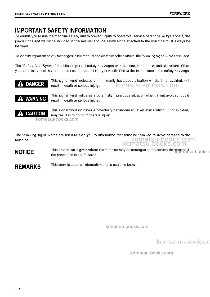 Komatsu d65px-15jpn-tier3 Operation manual cover Page 7 Komatsu d65px-15jpn-tier3 Operation manual cover Page 7