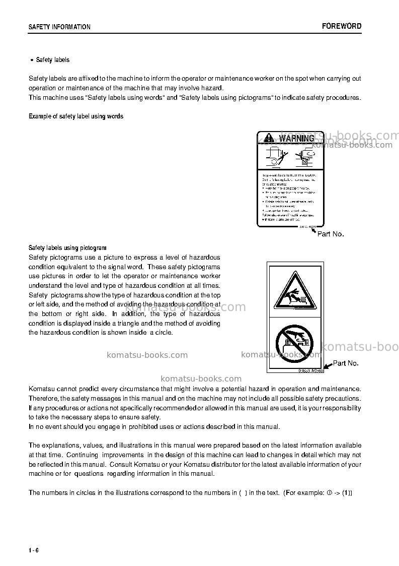 Komatsu pc138us-2jpn Operation manual cover Page 7 Komatsu pc138us-2jpn Operation manual cover Page 7