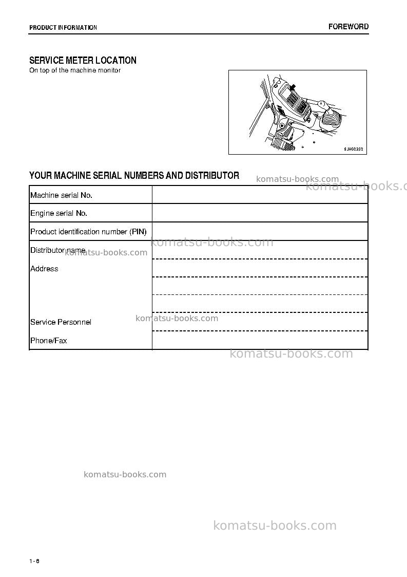 Komatsu pc350-7jpn-tier3, work equipment grease 500h Operation manual cover Page 7 Komatsu pc350-7jpn-tier3, work equipment grease 500h Operation manual cover Page 7