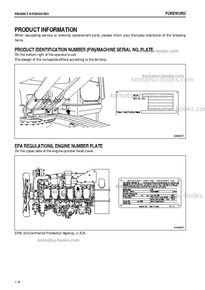 Komatsu pc400-7jpn-e0, work equipment grease 100h Operation manual cover Page 7 Komatsu pc400-7jpn-e0, work equipment grease 100h Operation manual cover Page 7