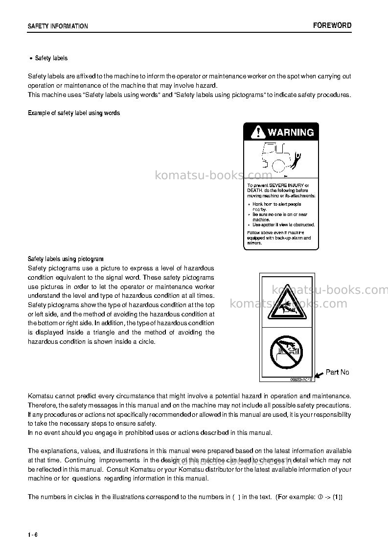 Komatsu wa200-5jpn Operation manual cover Page 7 Komatsu wa200-5jpn Operation manual cover Page 7