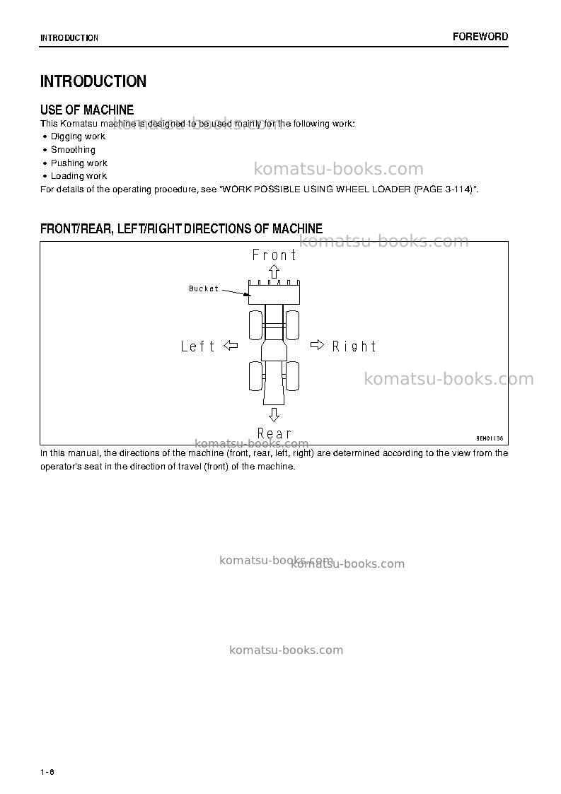 Komatsu wa800-3jpn-e0 Operation manual cover Page 7 Komatsu wa800-3jpn-e0 Operation manual cover Page 7