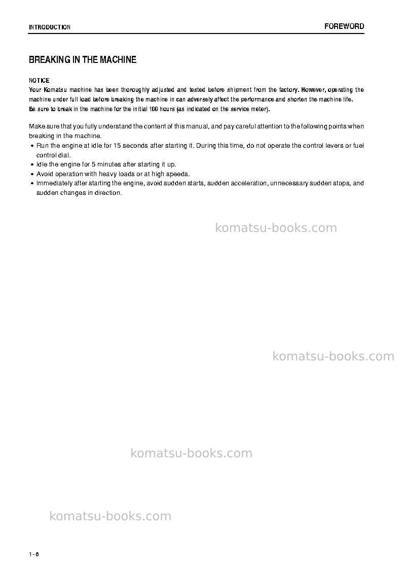 Komatsu d85ms-15jpn Operation manual cover Page 7 Komatsu d85ms-15jpn Operation manual cover Page 7