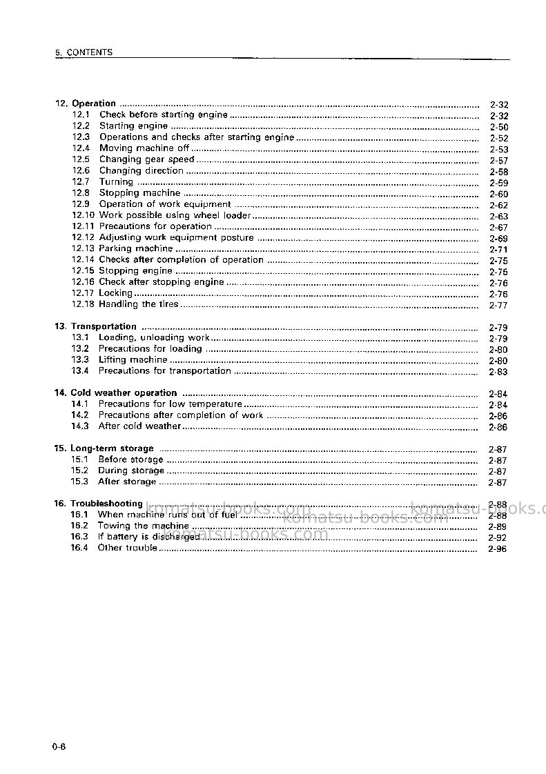 Komatsu wa120-3jpn-3-speed t/mission Operation manual cover Page 7 Komatsu wa120-3jpn-3-speed t/mission Operation manual cover Page 7