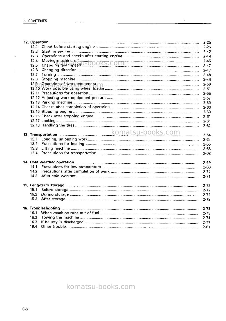 Komatsu wa180-3jpn Operation manual cover Page 7 Komatsu wa180-3jpn Operation manual cover Page 7