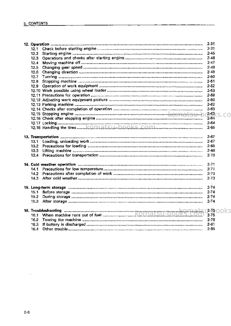 Komatsu wa320-3jpn Operation manual cover Page 7