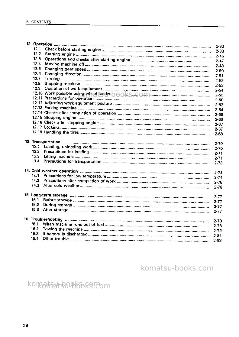 Komatsu wa320-3jpn-autoshift transmission Operation manual cover Page 7 Komatsu wa320-3jpn-autoshift transmission Operation manual cover Page 7