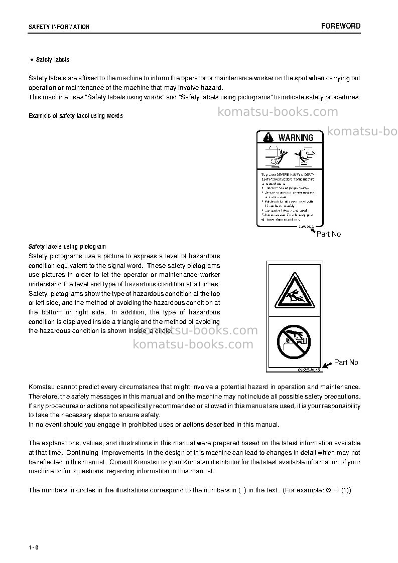 Komatsu d375a-5jpn-e0 Operation manual cover Page 7 Komatsu d375a-5jpn-e0 Operation manual cover Page 7