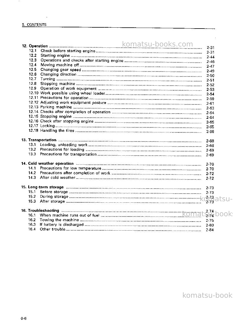 Komatsu wa470-3jpn-mono lever, autoshift tramsmission Operation manual cover Page 7