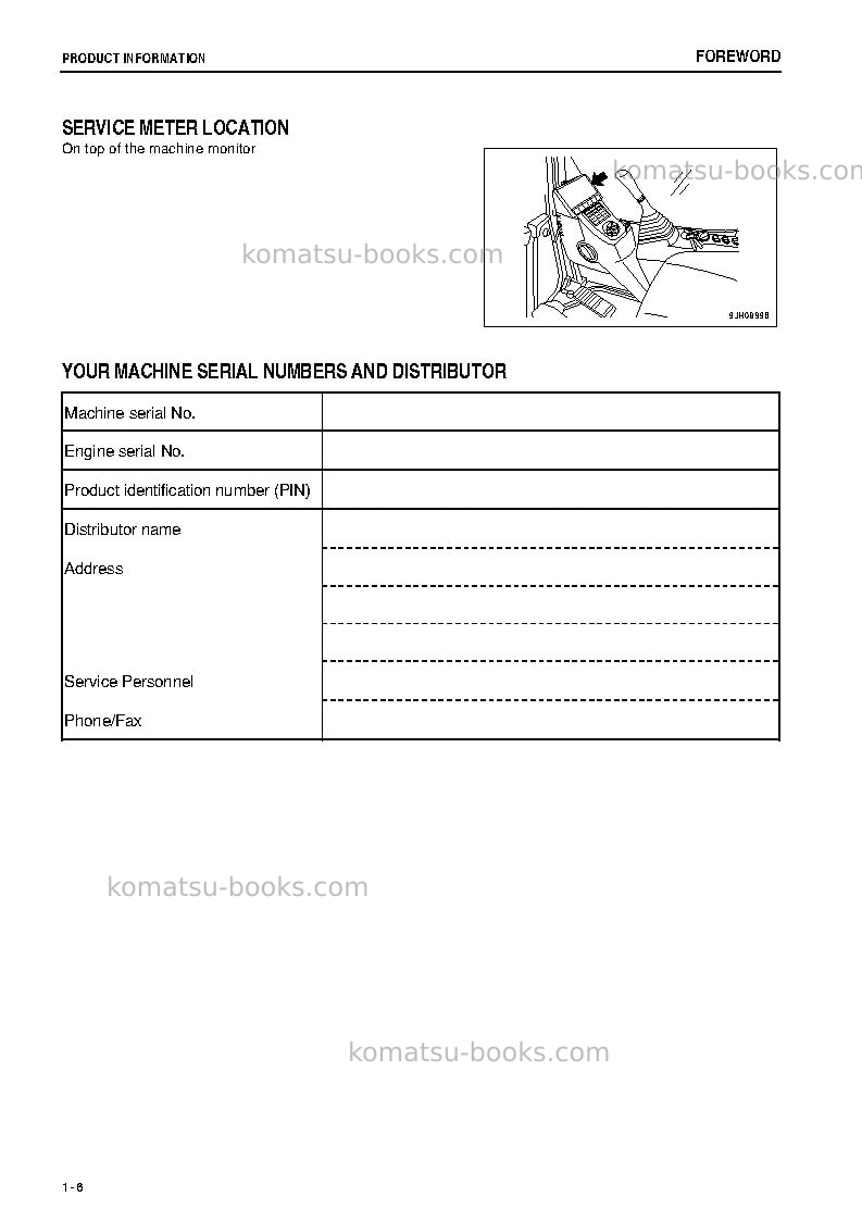 Komatsu pc130-8jpn Operation manual cover Page 7