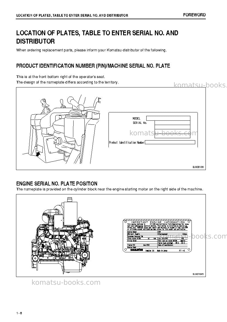 Komatsu d85ex-15jpn-tier3 Operation manual cover Page 7 Komatsu d85ex-15jpn-tier3 Operation manual cover Page 7