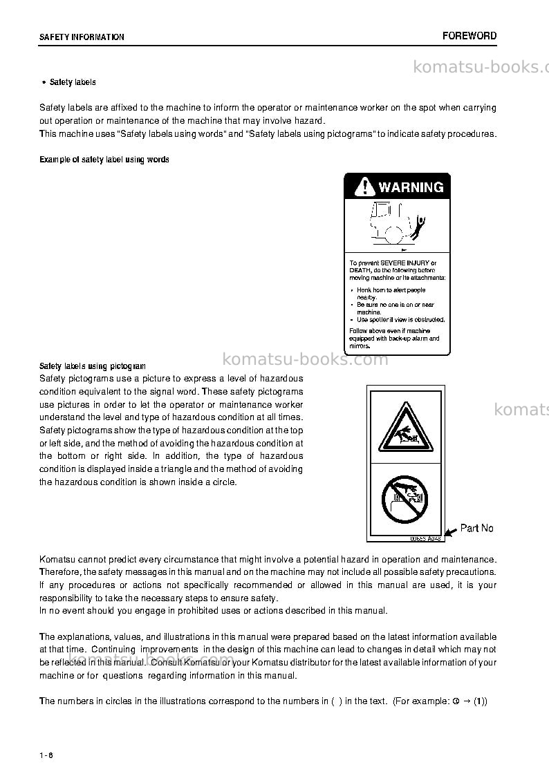 Komatsu wa700-3jpn Operation manual cover Page 7 Komatsu wa700-3jpn Operation manual cover Page 7