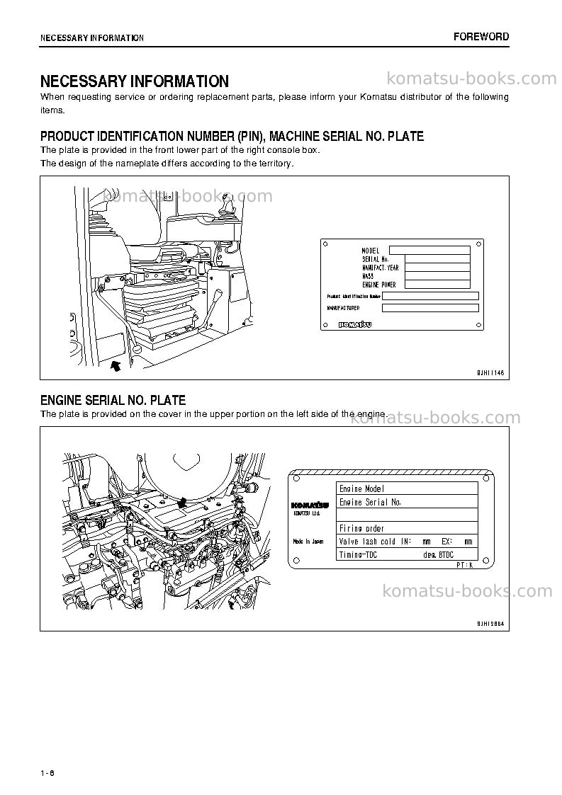 Komatsu d375a-5jpn-r Operation manual cover Page 7 Komatsu d375a-5jpn-r Operation manual cover Page 7