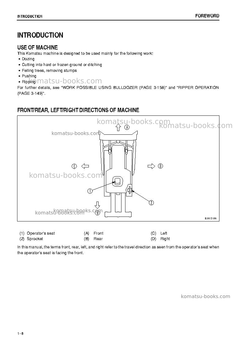 Komatsu d155ax-6jpn Operation manual cover Page 7 Komatsu d155ax-6jpn Operation manual cover Page 7