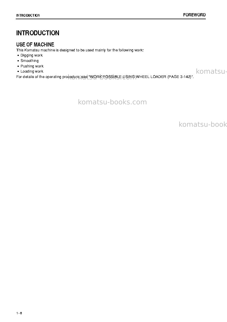 Komatsu wa380-6jpn Operation manual cover Page 7 Komatsu wa380-6jpn Operation manual cover Page 7