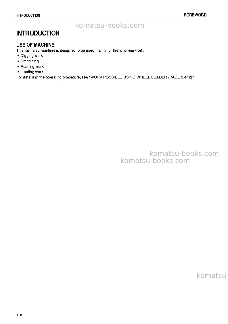 Komatsu wa430-6jpn Operation manual cover Page 7 Komatsu wa430-6jpn Operation manual cover Page 7