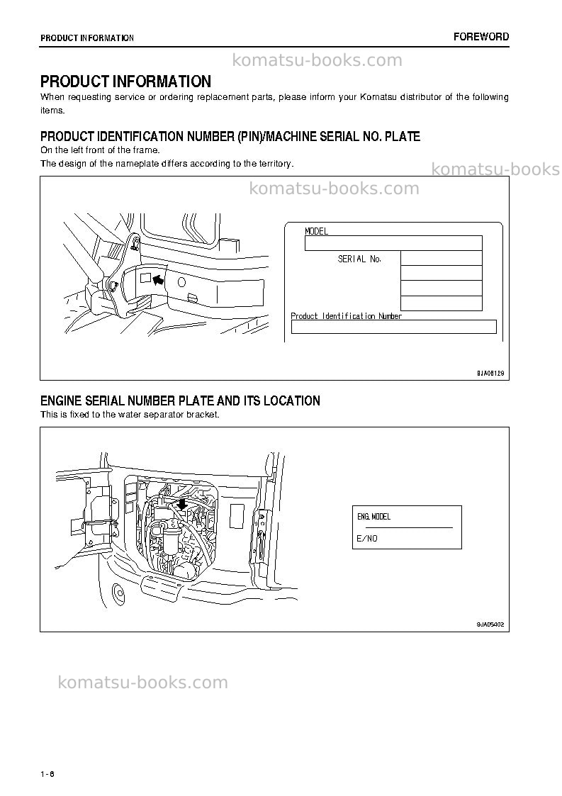 Komatsu pc30mr-3jpn-for cab Operation manual cover Page 7 Komatsu pc30mr-3jpn-for cab Operation manual cover Page 7