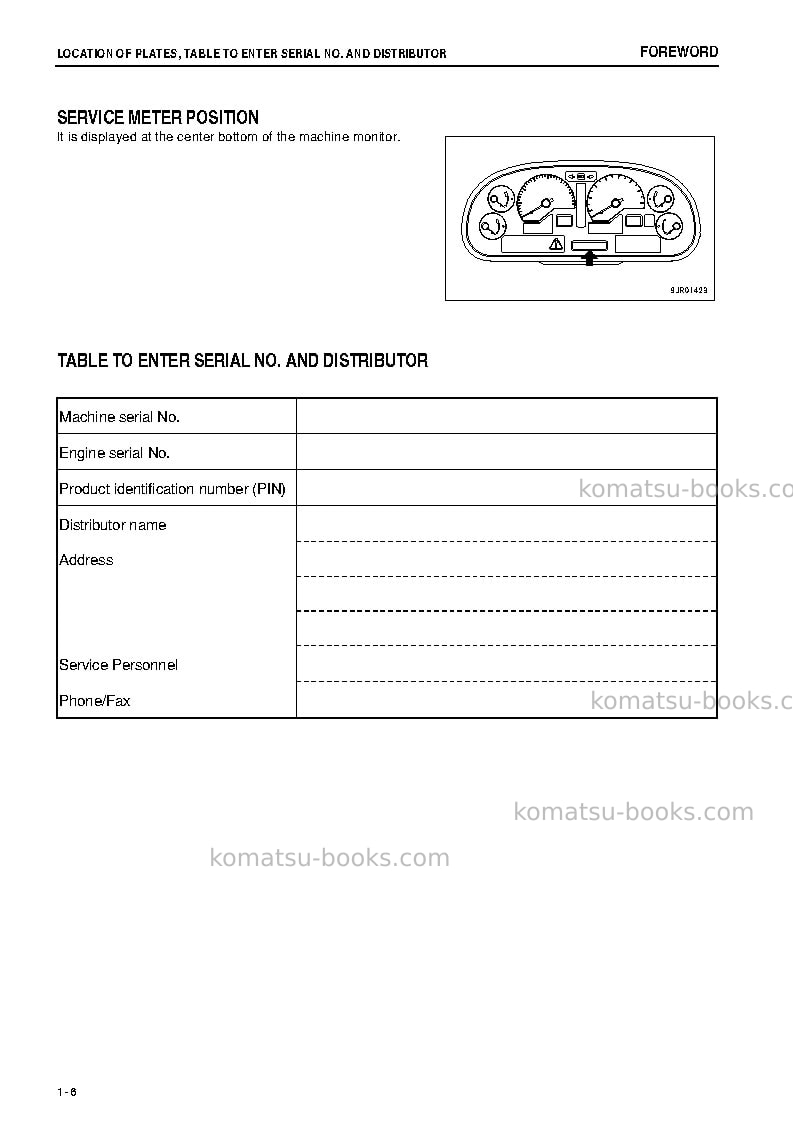 Komatsu hd465-7jpn-r Operation manual cover Page 7 Komatsu hd465-7jpn-r Operation manual cover Page 7