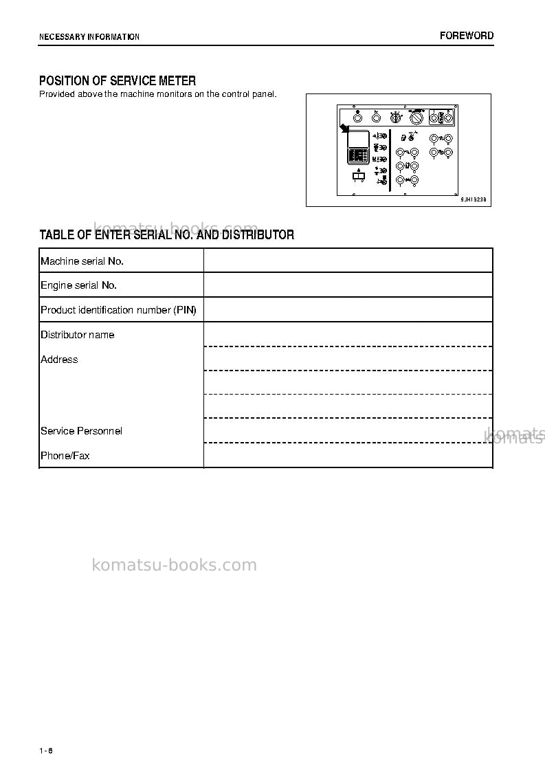 Komatsu br580jg-1jpn Operation manual cover Page 7 Komatsu br580jg-1jpn Operation manual cover Page 7