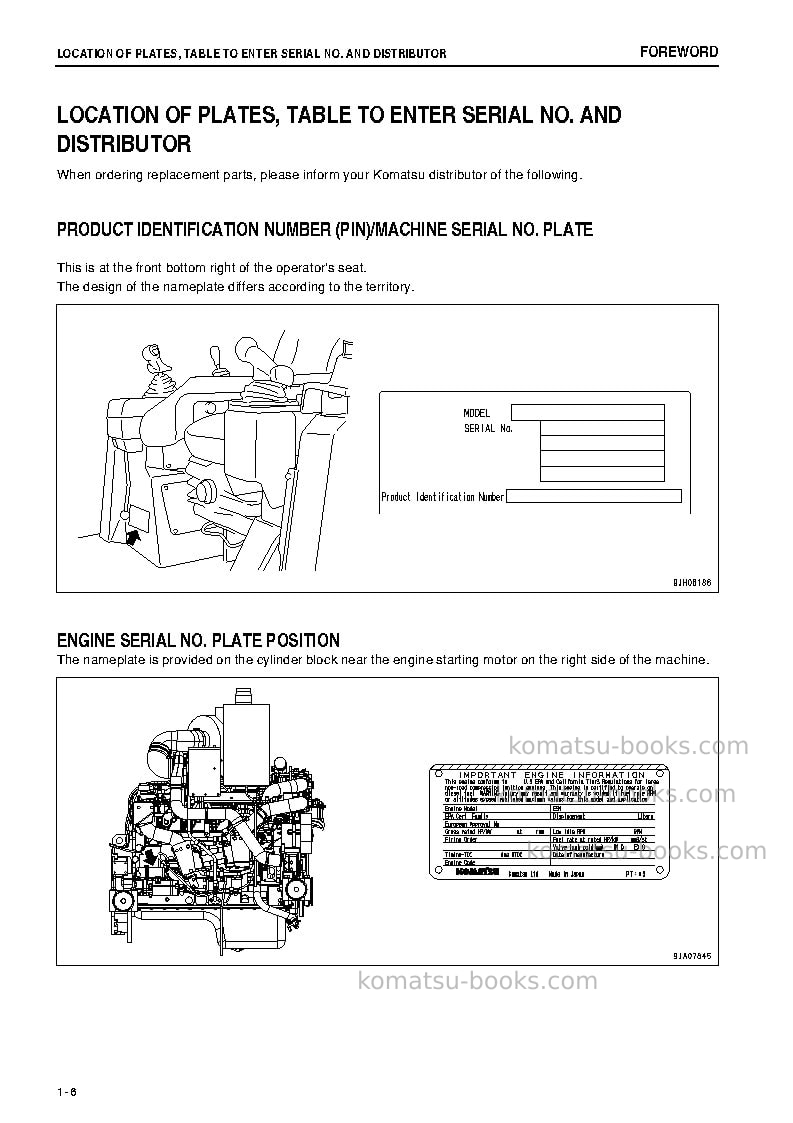 Komatsu d85px-15jpn-tier3 Operation manual cover Page 7 Komatsu d85px-15jpn-tier3 Operation manual cover Page 7