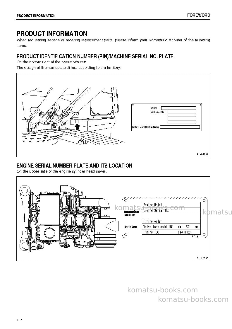 Komatsu pc800-8jpn-r Operation manual cover Page 7 Komatsu pc800-8jpn-r Operation manual cover Page 7