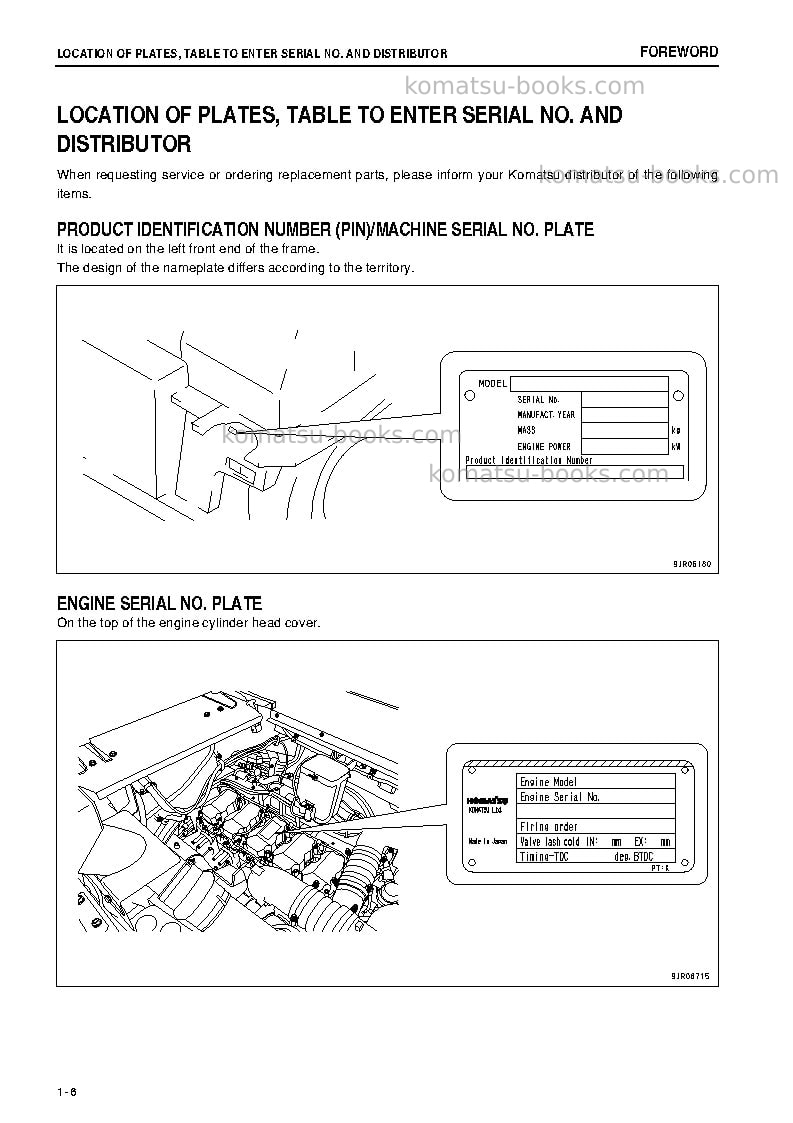 Komatsu hd325-7jpn-r Operation manual cover Page 7 Komatsu hd325-7jpn-r Operation manual cover Page 7