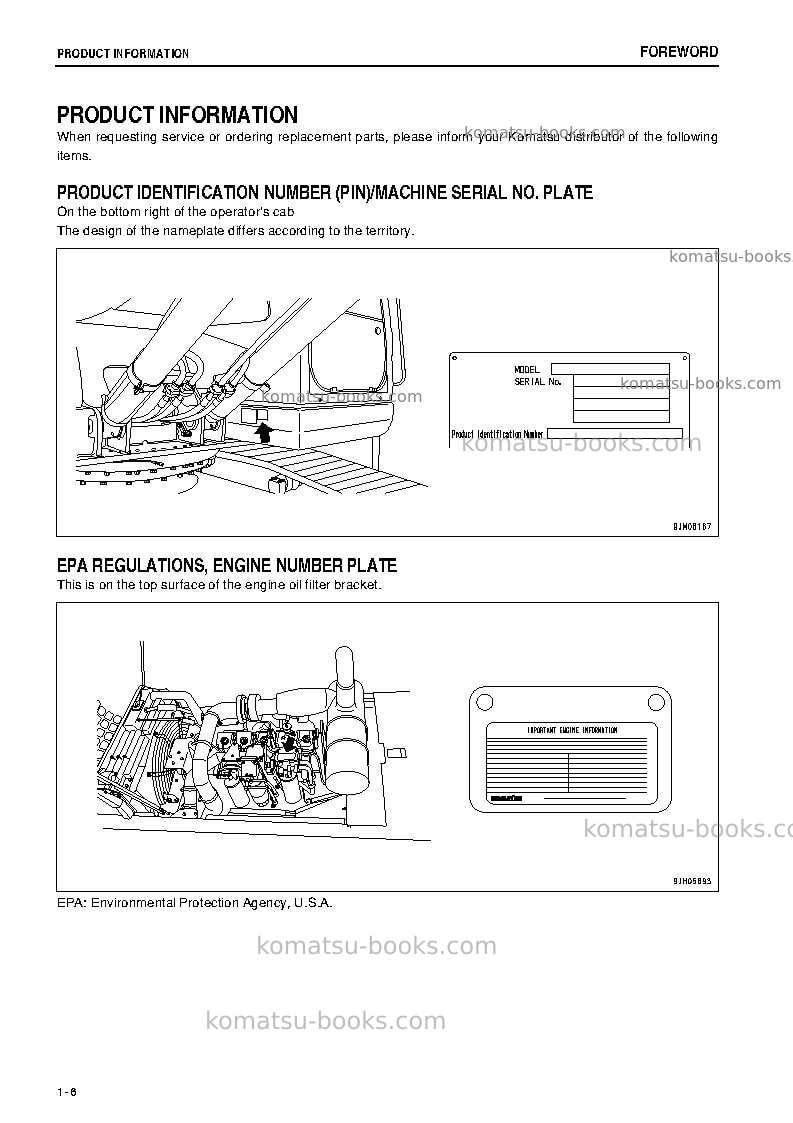 Komatsu pc400lc-7jpn--50c degree for cis Operation manual cover Page 7 Komatsu pc400lc-7jpn--50c degree for cis Operation manual cover Page 7
