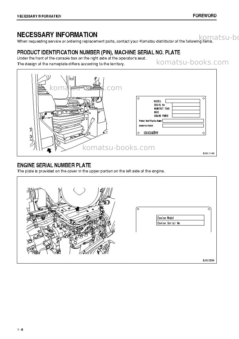 Komatsu d375a-6jpn-r Operation manual cover Page 7 Komatsu d375a-6jpn-r Operation manual cover Page 7