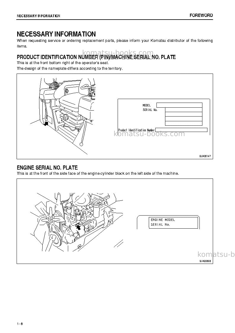 Komatsu d65e-12jpn Operation manual cover Page 7 Komatsu d65e-12jpn Operation manual cover Page 7