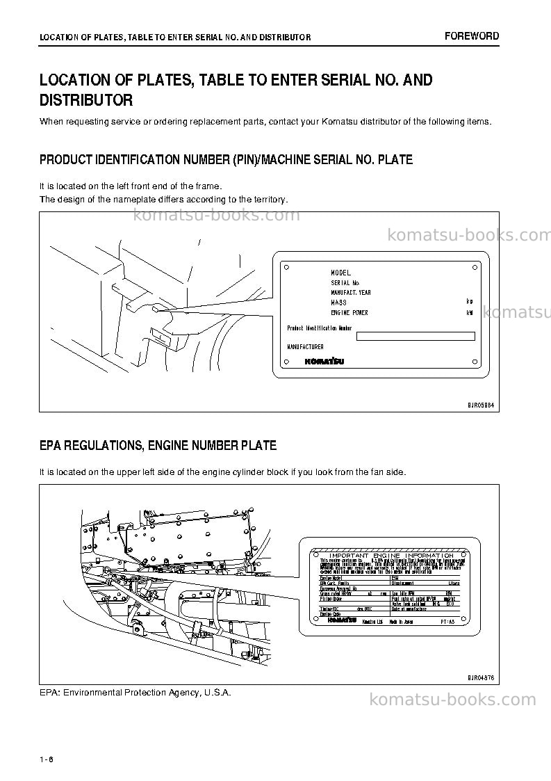 Komatsu hd605-7jpn-e0 Operation manual cover Page 7 Komatsu hd605-7jpn-e0 Operation manual cover Page 7