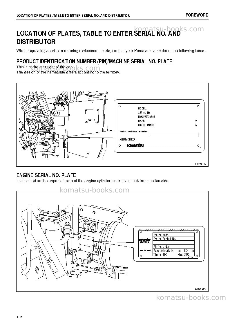 Komatsu hm300-2jpn-w/o egr Operation manual cover Page 7