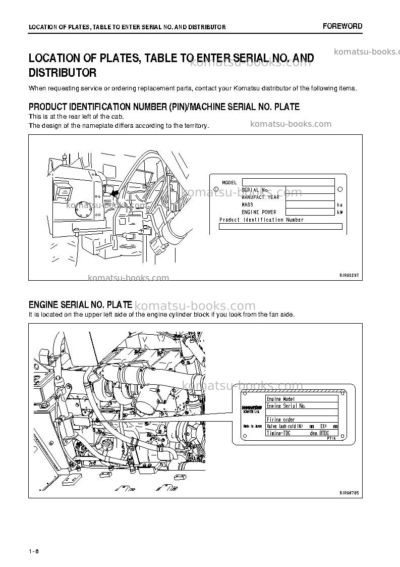 Komatsu hm350-2jpn-r Operation manual cover Page 7 Komatsu hm350-2jpn-r Operation manual cover Page 7