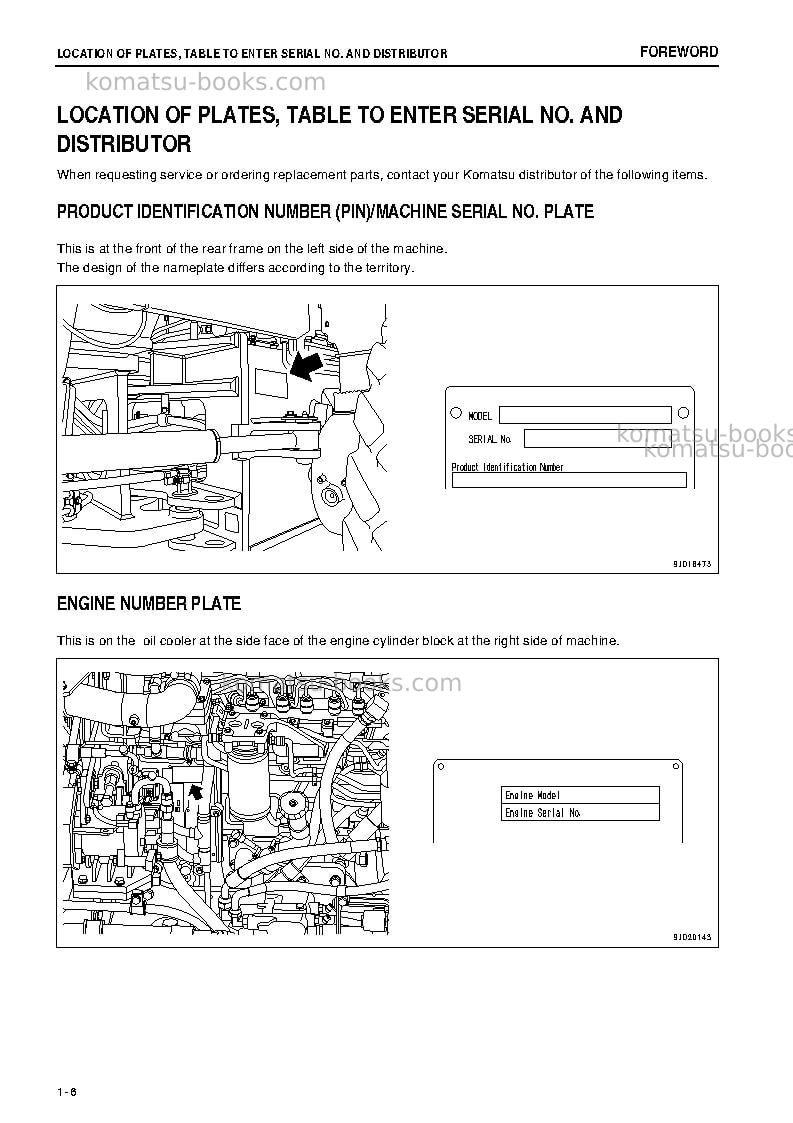 Komatsu gd675-5jpn Operation manual cover Page 7 Komatsu gd675-5jpn Operation manual cover Page 7