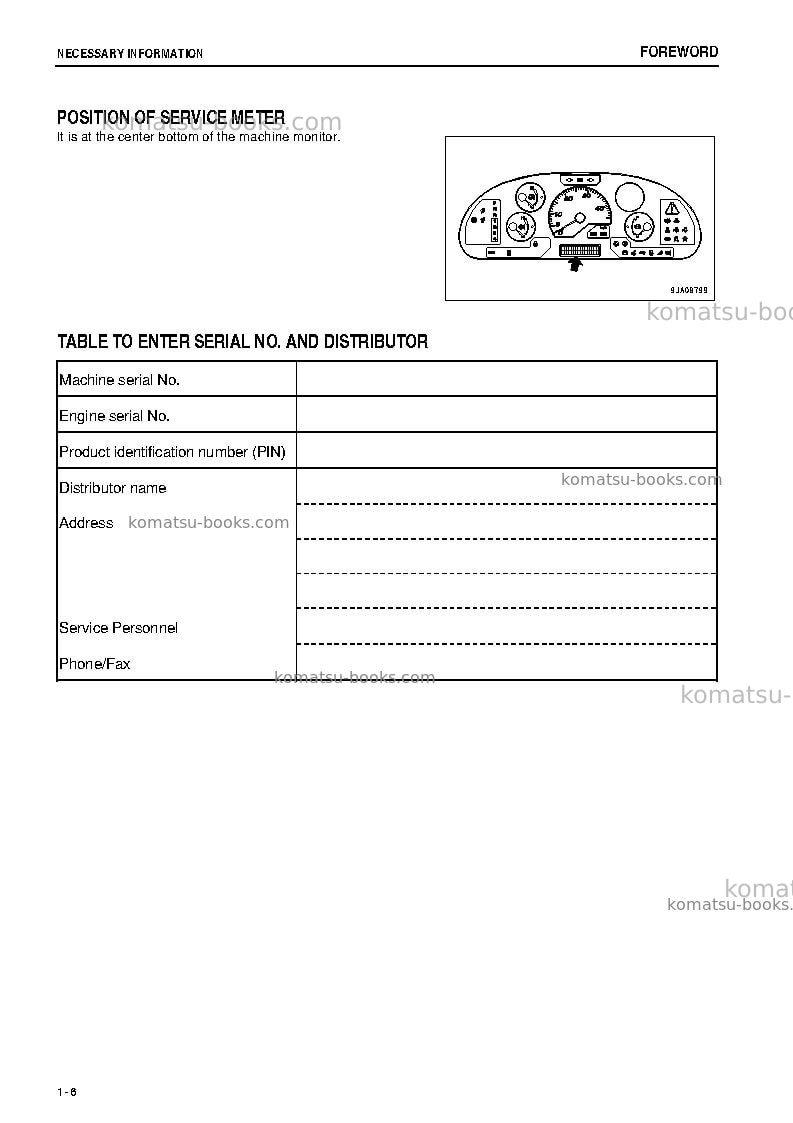 Komatsu wa320-6jpn Operation manual cover Page 7 Komatsu wa320-6jpn Operation manual cover Page 7