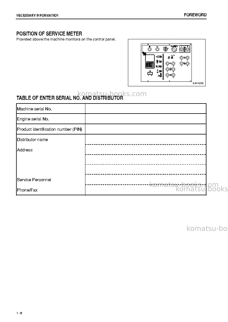 Komatsu br580jg-1jpn Operation manual cover Page 7 Komatsu br580jg-1jpn Operation manual cover Page 7