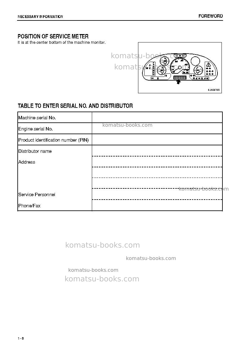 Komatsu wa150-6jpn Operation manual cover Page 7 Komatsu wa150-6jpn Operation manual cover Page 7