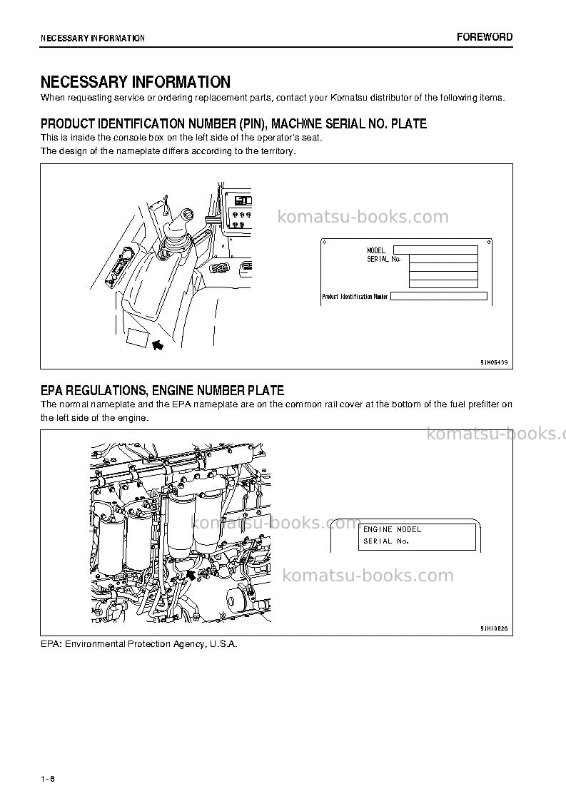 Komatsu d475a-5jpn-tier2, one-way steering lever Operation manual cover Page 7 Komatsu d475a-5jpn-tier2, one-way steering lever Operation manual cover Page 7