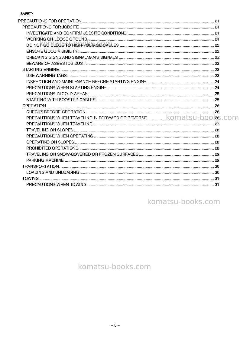 Komatsu gd663a-2jpn Operation manual cover Page 7 Komatsu gd663a-2jpn Operation manual cover Page 7
