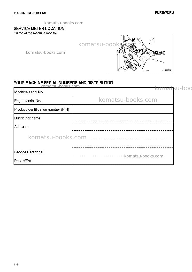 Komatsu pc130-8jpn Operation manual cover Page 7 Komatsu pc130-8jpn Operation manual cover Page 7