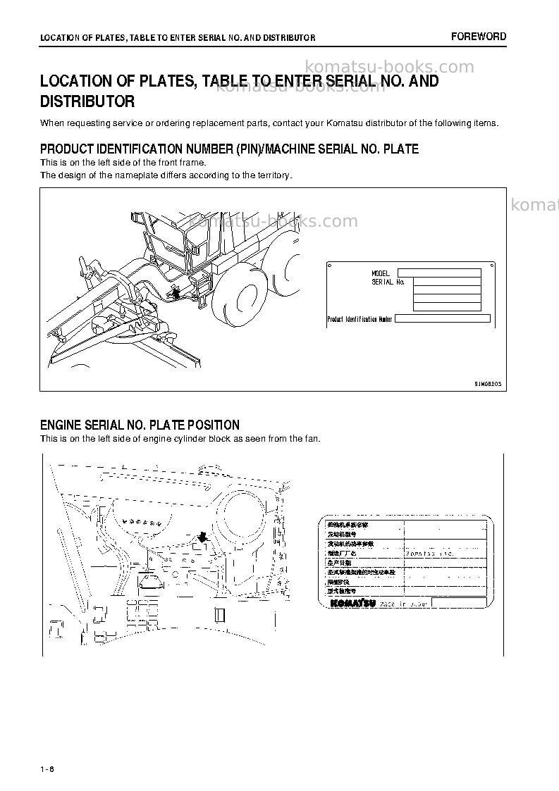 Komatsu gd825a-2jpn-e0 Operation manual cover Page 7 Komatsu gd825a-2jpn-e0 Operation manual cover Page 7