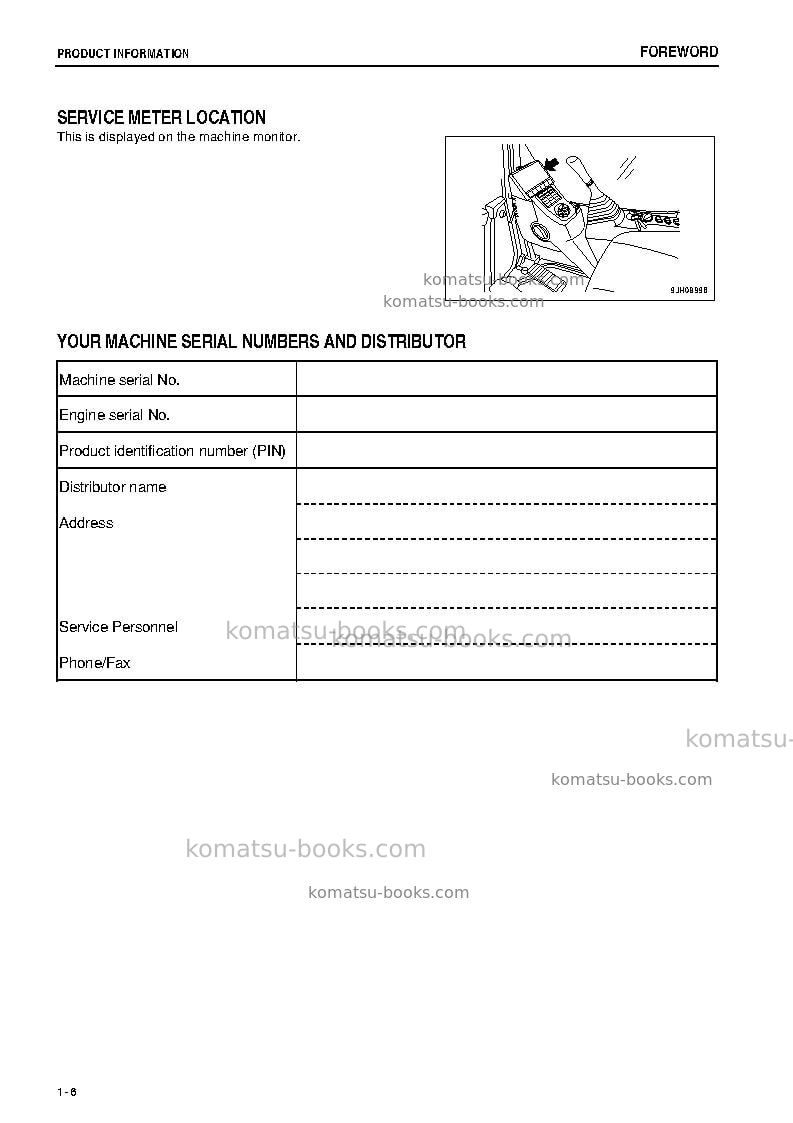 Komatsu pc70-8jpn-for southeast asia Operation manual cover Page 7 Komatsu pc70-8jpn-for southeast asia Operation manual cover Page 7