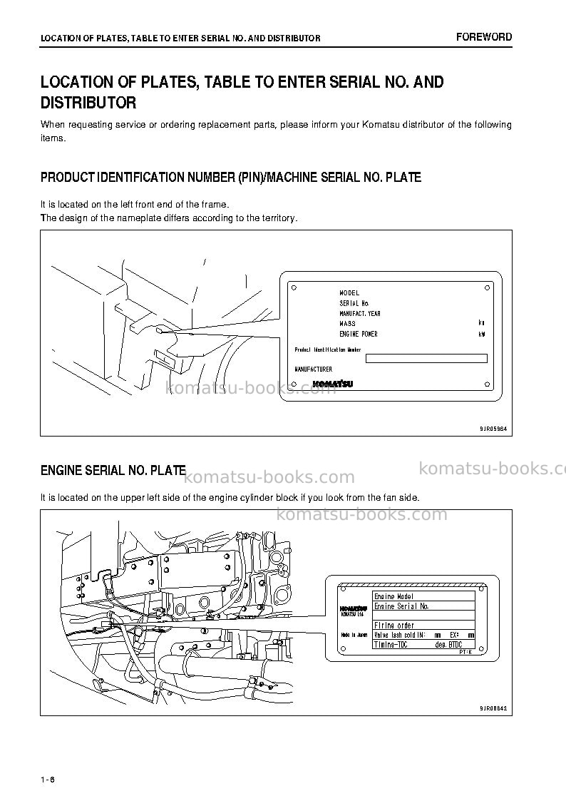 Komatsu hd465-7jpn-w/o egr, -40c degree Operation manual cover Page 7 Komatsu hd465-7jpn-w/o egr, -40c degree Operation manual cover Page 7