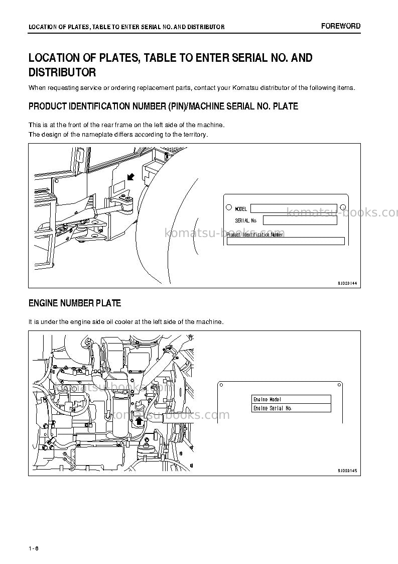 Komatsu gd705-5jpn Operation manual cover Page 7 Komatsu gd705-5jpn Operation manual cover Page 7