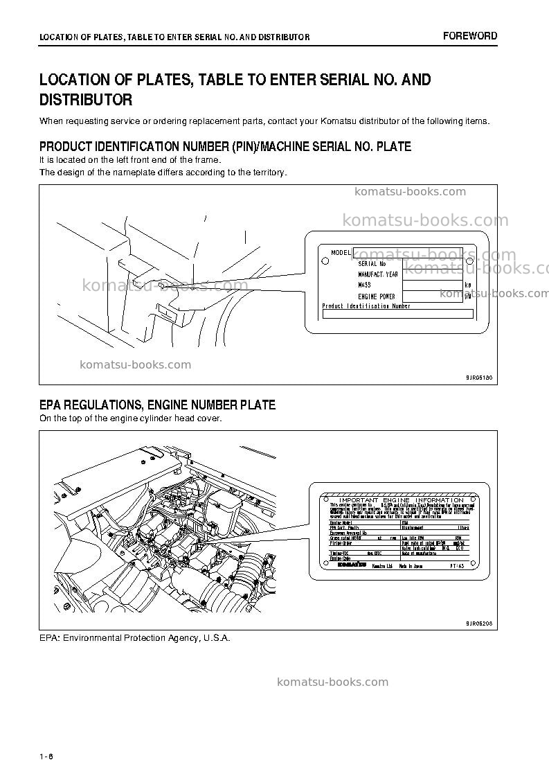 Komatsu hd405-7jpn Operation manual cover Page 7 Komatsu hd405-7jpn Operation manual cover Page 7