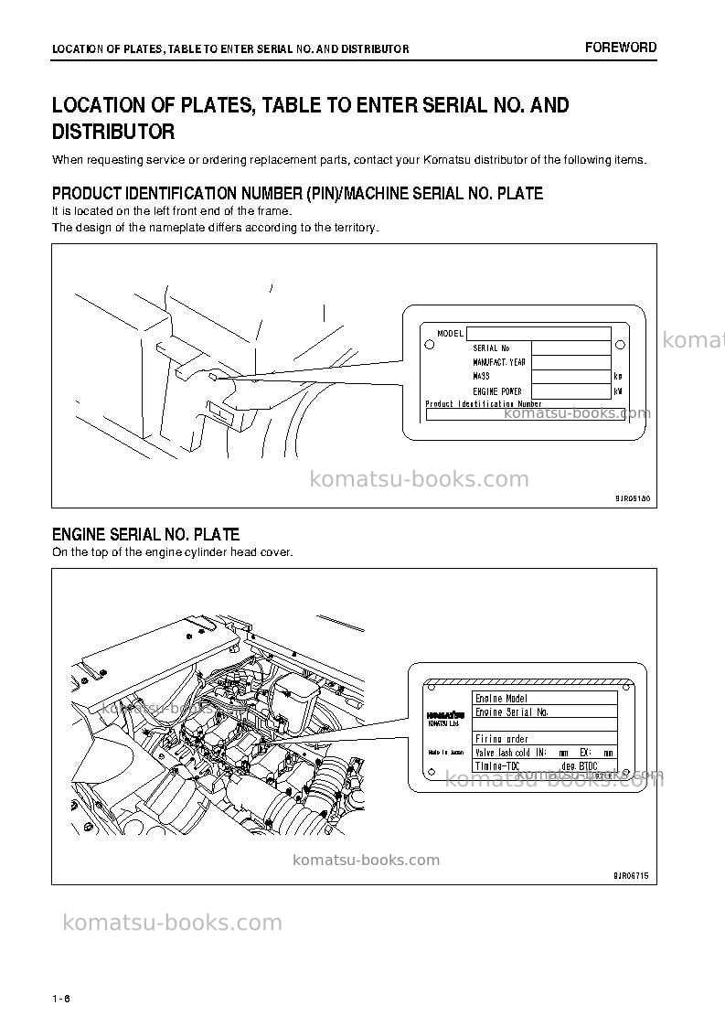 Komatsu hd405-7jpn-r Operation manual cover Page 7 Komatsu hd405-7jpn-r Operation manual cover Page 7