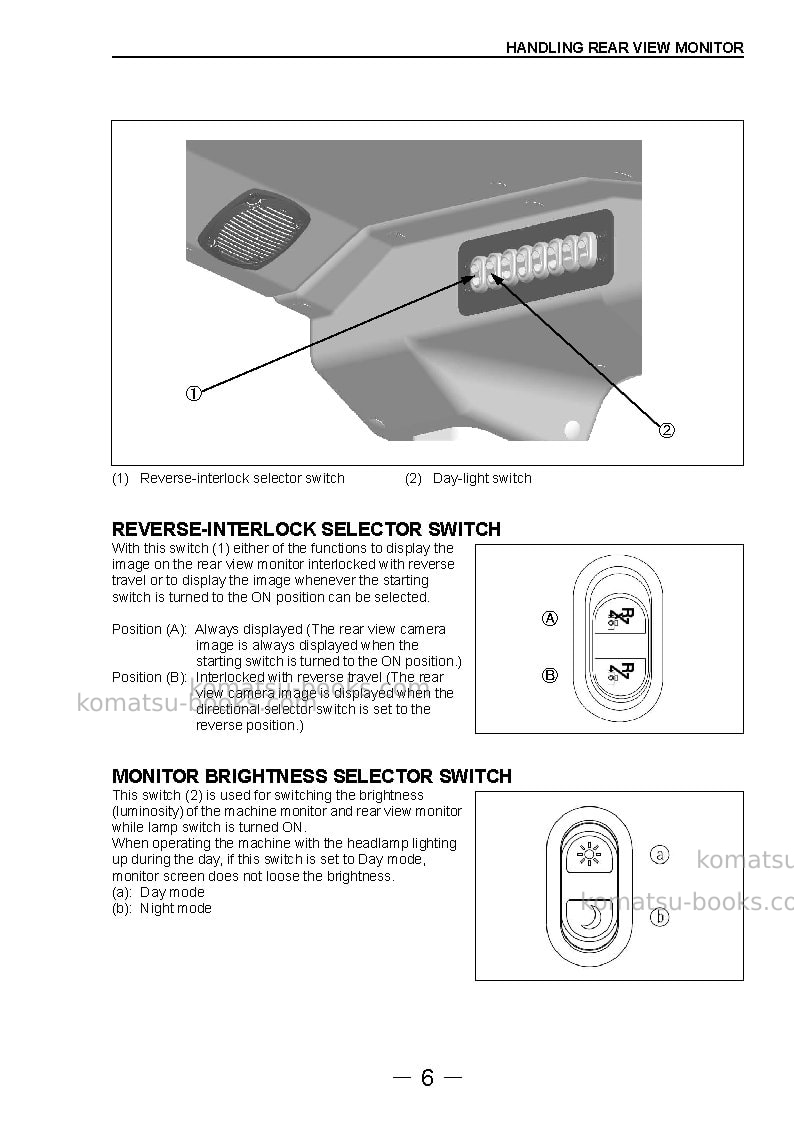 Komatsu gd655-5jpn-rearview camera spec. for kal Operation manual cover Page 7