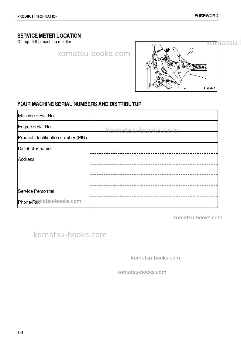 Komatsu pc290lc-8jpn Operation manual cover Page 7 Komatsu pc290lc-8jpn Operation manual cover Page 7
