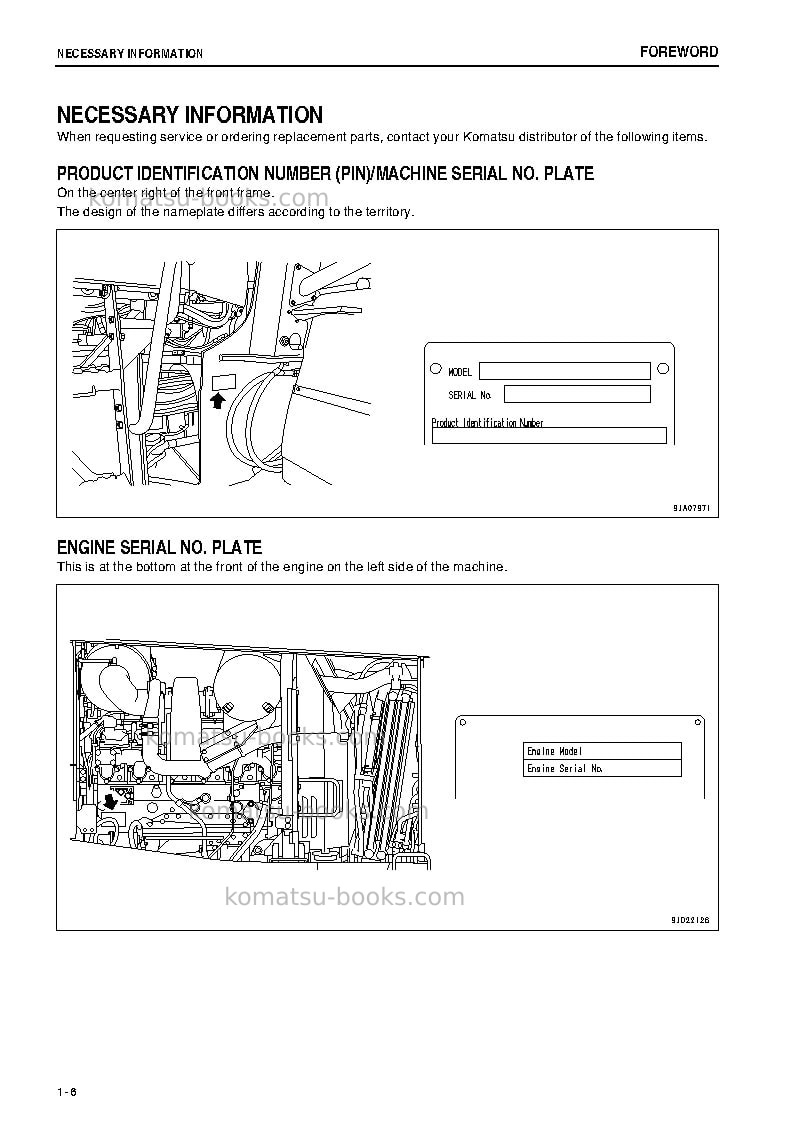 Komatsu wa470-6jpn-r Operation manual cover Page 7