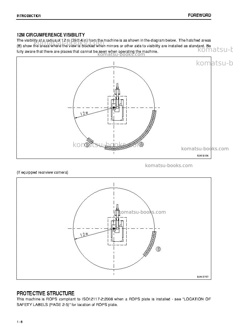 Komatsu pc400-8jpn-greasing 500h, all safety labels are pictorial Operation manual cover Page 7